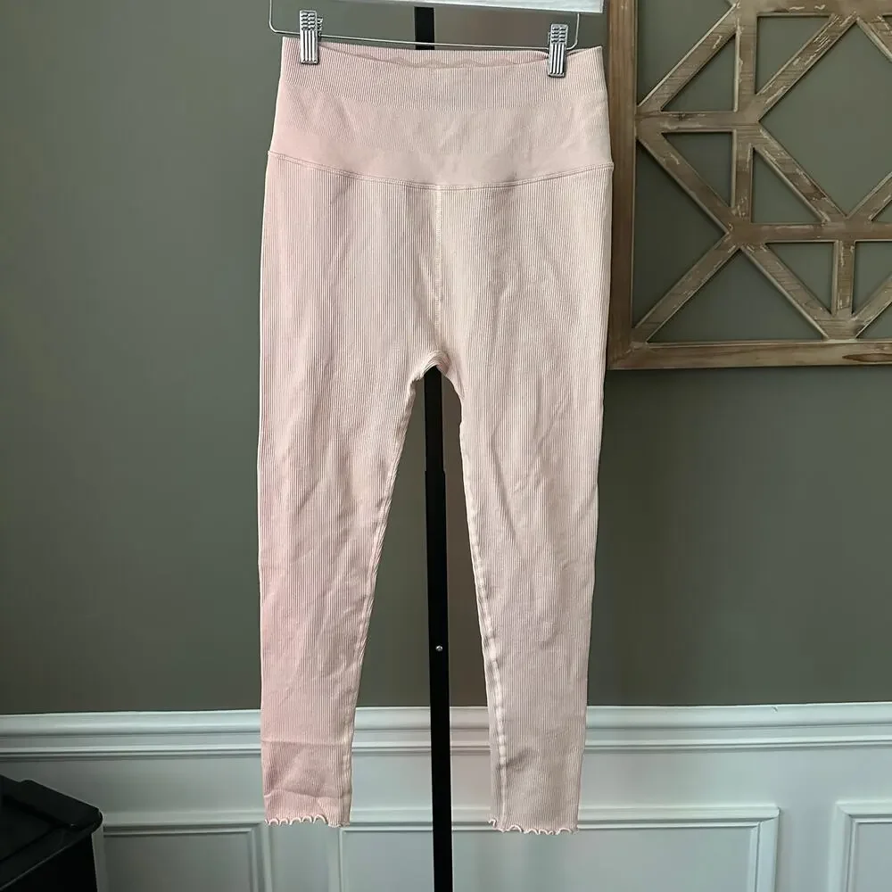 Spiritual Gangster Love Sculpt 7/8 Seamless Ruffle Leggings M/L Pink